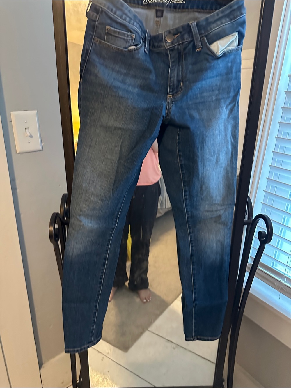 Universal Thread Dark Blue Denim Jeans with Contrast Stitching